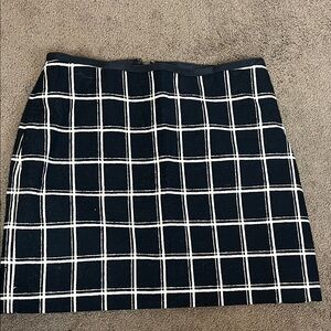 Madewell Black and White Grid plaid Mini Skirt size 6 new